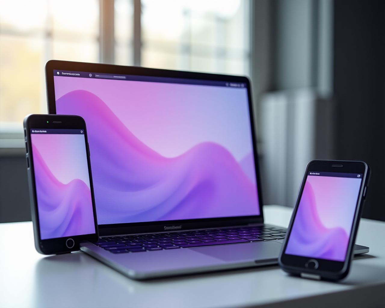 Modern responsive web design showcase on multiple devices